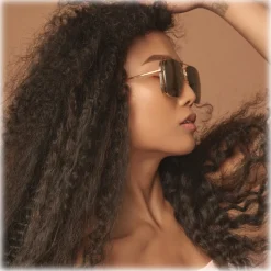 Linda Farrow - Asher Aviator Sunglasses in White Gold - LFL1122C2SUN - Linda Farrow Eyewear - Avvenice