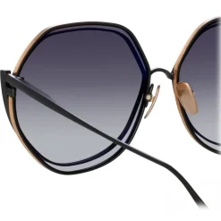 Linda Farrow - Aspen Hexagon Sunglasses in Nickel - LFL1355C1SUN - Linda Farrow Eyewear - Avvenice