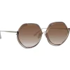 Linda Farrow - Aspen Hexagon Sunglasses in Metallic Brown - LFL1355C2SUN - Linda Farrow Eyewear - Avvenice