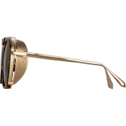 Linda Farrow - Aston Square Sunglasses in Light Gold - LFL1359C2SUN - Linda Farrow Eyewear - Avvenice