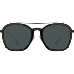 Linda Farrow - Aston Square Sunglasses in Nickel (Men’s) - LFL1359C1SUN - Linda Farrow Eyewear - Avvenice