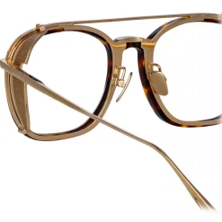 Linda Farrow - Aston Square Optical Glasses in Light Gold - LFL1359C5OPT - Linda Farrow Eyewear - Avvenice