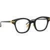 Linda Farrow - Atkins D-Frame Optical Glasses in Black Yellow Gold - LF42C1OPT - Linda Farrow Eyewear - Avvenice