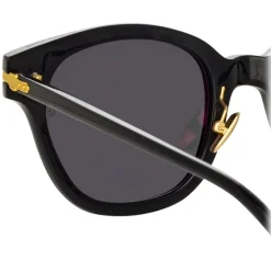 Linda Farrow - Atkins D-Frame Sunglasses in Black - LF42C4SUN - Linda Farrow Eyewear - Avvenice
