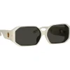 Linda Farrow - Bailey Angular Sunglasses in White - LFL1427C2SUN - Linda Farrow Eyewear - Avvenice