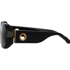 Linda Farrow - Bailey Angular Sunglasses in Black - LFL1427C1SUN - Linda Farrow Eyewear - Avvenice