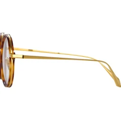 Linda Farrow - Bara Round Optical Glasses in Tortoiseshell - LFL1247C2OPT - Linda Farrow Eyewear - Avvenice