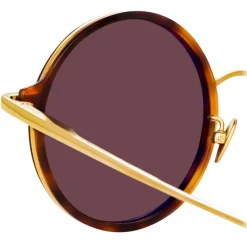 Linda Farrow - Bara Round Sunglasses in Tortoiseshell - LFL1247C5SUN - Linda Farrow Eyewear - Avvenice