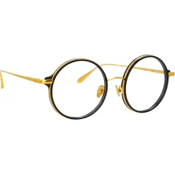 Linda Farrow - Bara Round Optical Glasses in Black - LFL1243C5OPT - Linda Farrow Eyewear - Avvenice