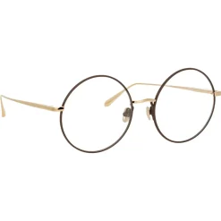 Linda Farrow - Bea Round Optical Glasses in Light Gold - LFL1333C2OPT - Linda Farrow Eyewear - Avvenice