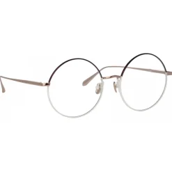 Linda Farrow - Bea Round Optical Glasses in Mocha Light Gold - LFL1333C6OPT - Linda Farrow Eyewear - Avvenice