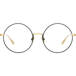 Linda Farrow - Bea Round Optical Glasses in Yellow Gold - LFL1333C1OPT - Linda Farrow Eyewear - Avvenice