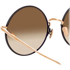 Linda Farrow - Bea Round Sunglasses in Rose Gold - LFL1333C4SUN - Linda Farrow Eyewear - Avvenice