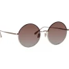 Linda Farrow - Bea Round Sunglasses in Light Gold Brown - LFL1333C8SUN - Linda Farrow Eyewear - Avvenice