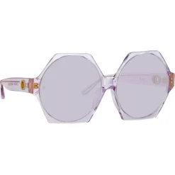 Linda Farrow - Bora Hexagon Sunglasses in Lilac - LFL1260C5SUN - Linda Farrow Eyewear - Avvenice