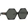 Linda Farrow - Bora Hexagon Sunglasses in Black - LFL1260C1SUN - Linda Farrow Eyewear - Avvenice