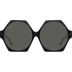 Linda Farrow - Bora Hexagon Sunglasses in Black - LFL1260C1SUN - Linda Farrow Eyewear - Avvenice
