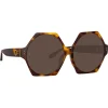 Linda Farrow - Bora Hexagon Sunglasses in Tortoiseshell - LFL1260C2SUN - Linda Farrow Eyewear - Avvenice