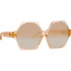 Linda Farrow - Bora Hexagon Sunglasses in Peach - LFL1260C3SUN - Linda Farrow Eyewear - Avvenice