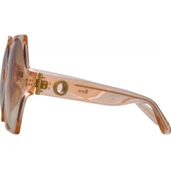 Linda Farrow - Bora Hexagon Sunglasses in Peach - LFL1260C3SUN - Linda Farrow Eyewear - Avvenice