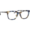 Linda Farrow - Burton Optical D-Frame in Blue Tortoiseshell - LFL1102C10OPT - Linda Farrow Eyewear - Avvenice