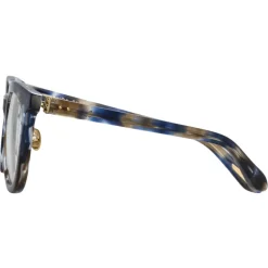 Linda Farrow - Burton Optical D-Frame in Blue Tortoiseshell - LFL1102C10OPT - Linda Farrow Eyewear - Avvenice