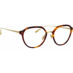 Linda Farrow - Cacao Angular Optical Glasses in Tortoiseshell - LFL1273C2OPT - Linda Farrow Eyewear - Avvenice