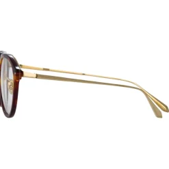 Linda Farrow - Cacao Angular Optical Glasses in Tortoiseshell - LFL1273C2OPT - Linda Farrow Eyewear - Avvenice