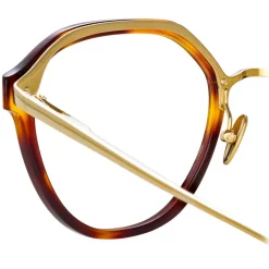 Linda Farrow - Cacao Angular Optical Glasses in Tortoiseshell - LFL1273C2OPT - Linda Farrow Eyewear - Avvenice