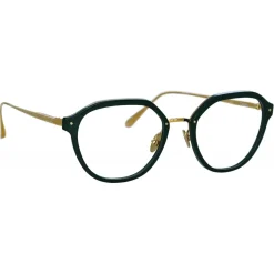 Linda Farrow - Cacao Angular Optical Glasses in Green - LFL1273C5OPT - Linda Farrow Eyewear - Avvenice