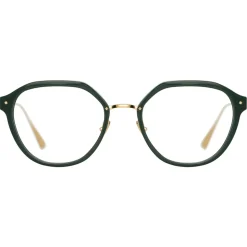 Linda Farrow - Cacao Angular Optical Glasses in Green - LFL1273C5OPT - Linda Farrow Eyewear - Avvenice