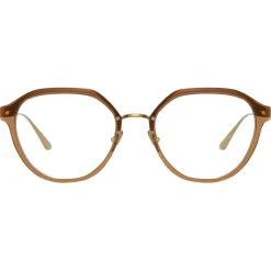 Linda Farrow - Cacao Angular Optical Glasses in Tobacco - LFL1273C3OPT - Linda Farrow Eyewear - Avvenice