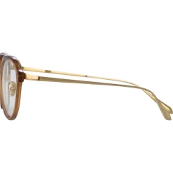 Linda Farrow - Cacao Angular Optical Glasses in Tobacco - LFL1273C3OPT - Linda Farrow Eyewear - Avvenice