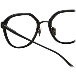 Linda Farrow - Cacao Angular Optical Frames in Black and Nickel - LFL1273C6OPT - Linda Farrow Eyewear - Avvenice