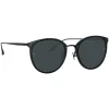 Linda Farrow - Calthorpe Oval Sunglasses in Black Matt Nickel (Men’s) - LFL251C79SUN - Linda Farrow Eyewear - Avvenice