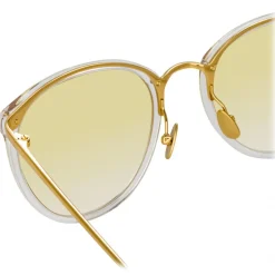 Linda Farrow - Calthorpe Oval Sunglasses in Yellow Gold Gradient Yellow - LFL251C58SUN - Linda Farrow Eyewear - Avvenice