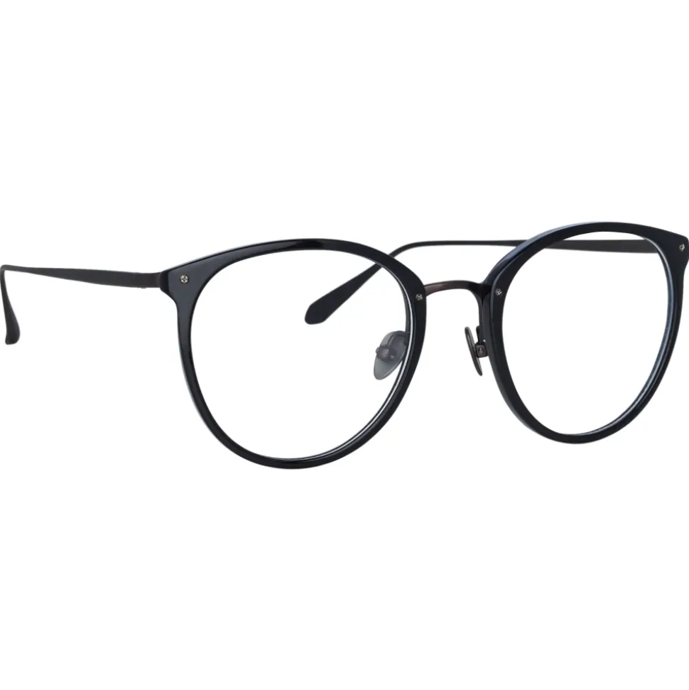 Linda Farrow - Calthorpe Oval Optical Frames in Black and Nickel - LFL251C82OPT - Linda Farrow Eyewear - Avvenice