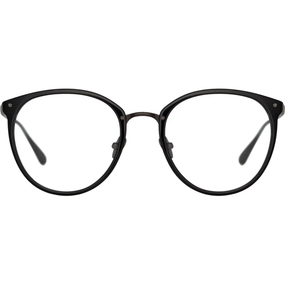Linda Farrow - Calthorpe Oval Optical Frames in Black and Nickel - LFL251C82OPT - Linda Farrow Eyewear - Avvenice