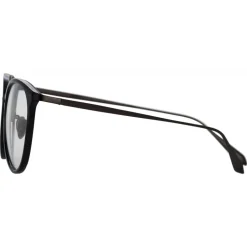 Linda Farrow - Calthorpe Oval Optical Frames in Black and Nickel - LFL251C82OPT - Linda Farrow Eyewear - Avvenice