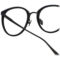 Linda Farrow - Calthorpe Oval Optical Frames in Black and Nickel - LFL251C82OPT - Linda Farrow Eyewear - Avvenice