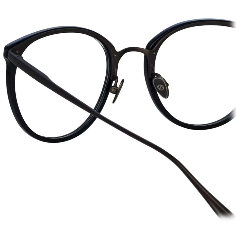 Linda Farrow - Calthorpe Oval Optical Frames in Black and Nickel - LFL251C82OPT - Linda Farrow Eyewear - Avvenice