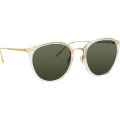 Linda Farrow - Calthorpe Oval Sunglasses in Clear - LFL251C76SUN - Linda Farrow Eyewear - Avvenice