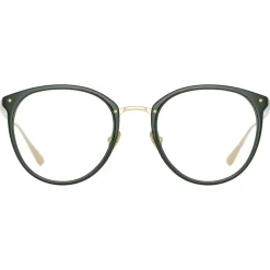 Linda Farrow - Calthorpe Oval Optical Glasses in Green - LFL251C83OPT - Linda Farrow Eyewear - Avvenice