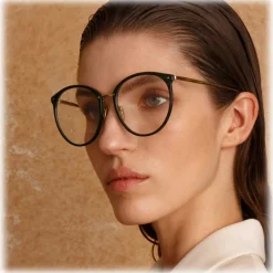 Linda Farrow - Calthorpe Oval Optical Glasses in Green - LFL251C83OPT - Linda Farrow Eyewear - Avvenice