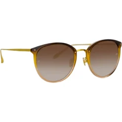 Linda Farrow - Calthorpe Oval Sunglasses in Brown Gradient - LFL251C81SUN - Linda Farrow Eyewear - Avvenice
