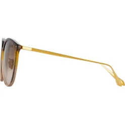 Linda Farrow - Calthorpe Oval Sunglasses in Brown Gradient - LFL251C81SUN - Linda Farrow Eyewear - Avvenice