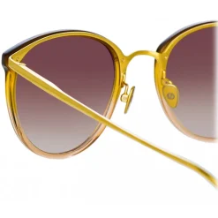 Linda Farrow - Calthorpe Oval Sunglasses in Brown Gradient - LFL251C81SUN - Linda Farrow Eyewear - Avvenice
