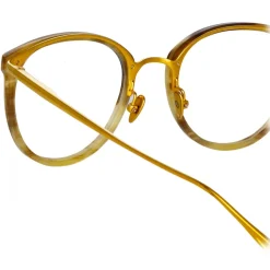 Linda Farrow - Calthorpe Oval Optical Glasses in Horn - LFL251C78OPT - Linda Farrow Eyewear - Avvenice