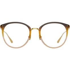 Linda Farrow - Calthorpe Oval Optical Glasses in Gradient Brown - LFL251C84OPT - Linda Farrow Eyewear - Avvenice