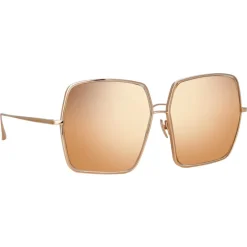 Linda Farrow - Camaro Oversized Sunglasses in Rose Gold - LFL1349C2SUN - Linda Farrow Eyewear - Avvenice